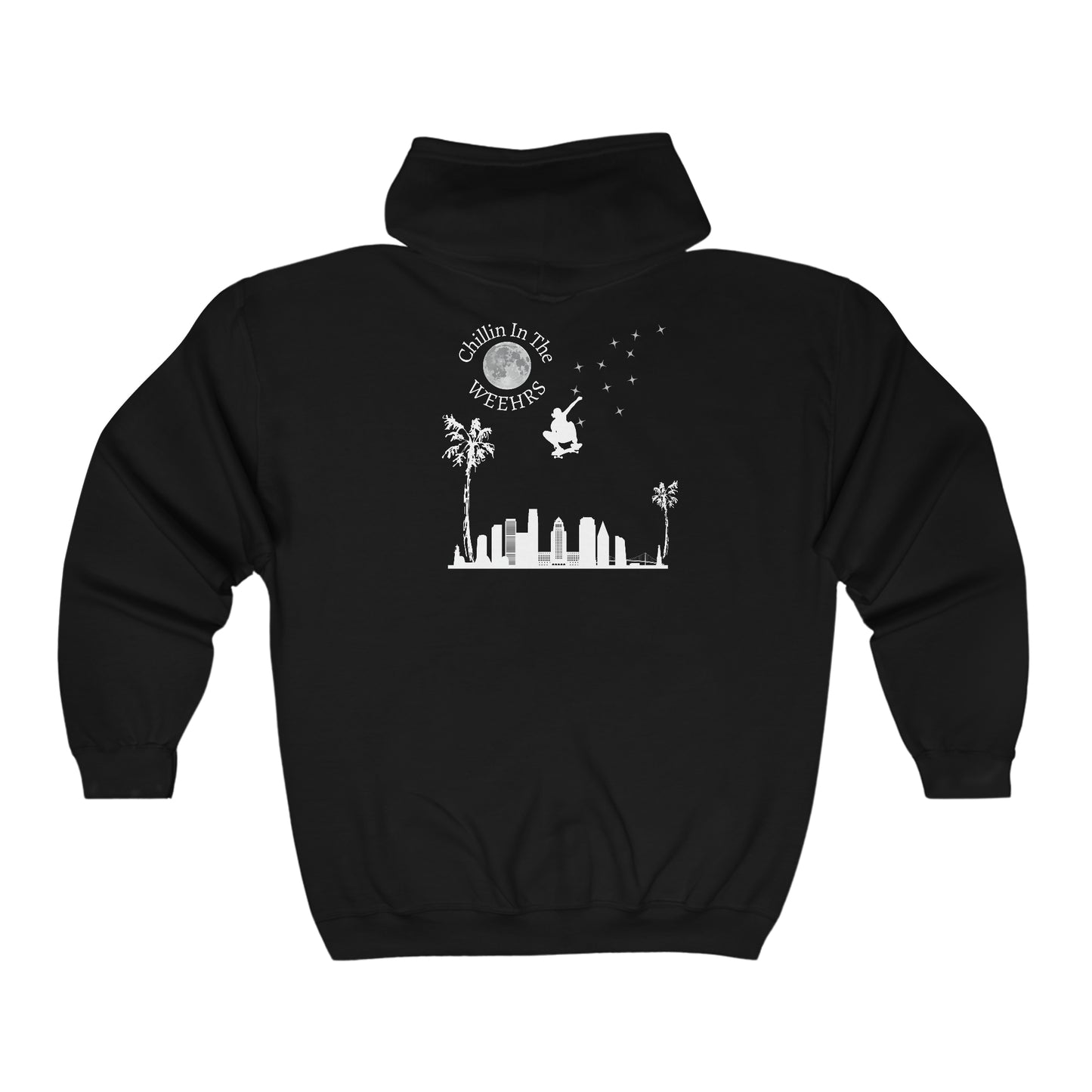 Chillin In The WeeHrs Skateboard Hoodie, Black,
