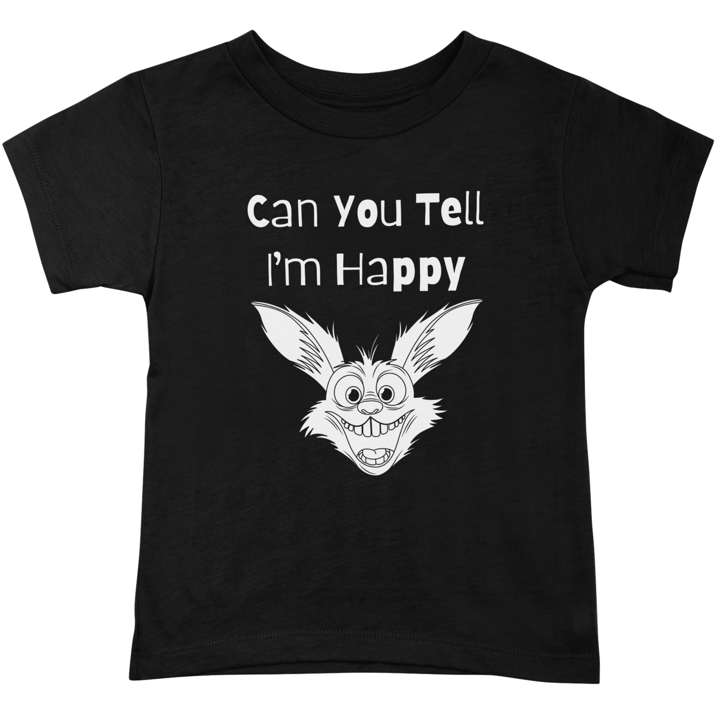 Can You Tell I'm Happy Crazy Rabbit  T-Shirt